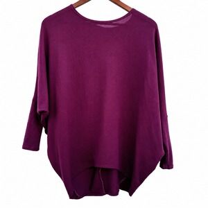 Brit & Bri plum Dolman Long Sleeves Tunic Size Small